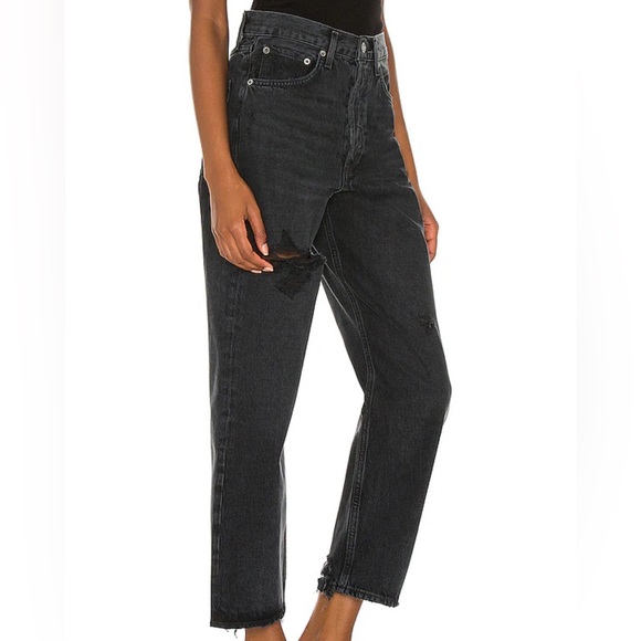 AGOLDE 90s Crop Jeans in Shutter. Like new black high waisted straight jeans - Picture 2 of 16